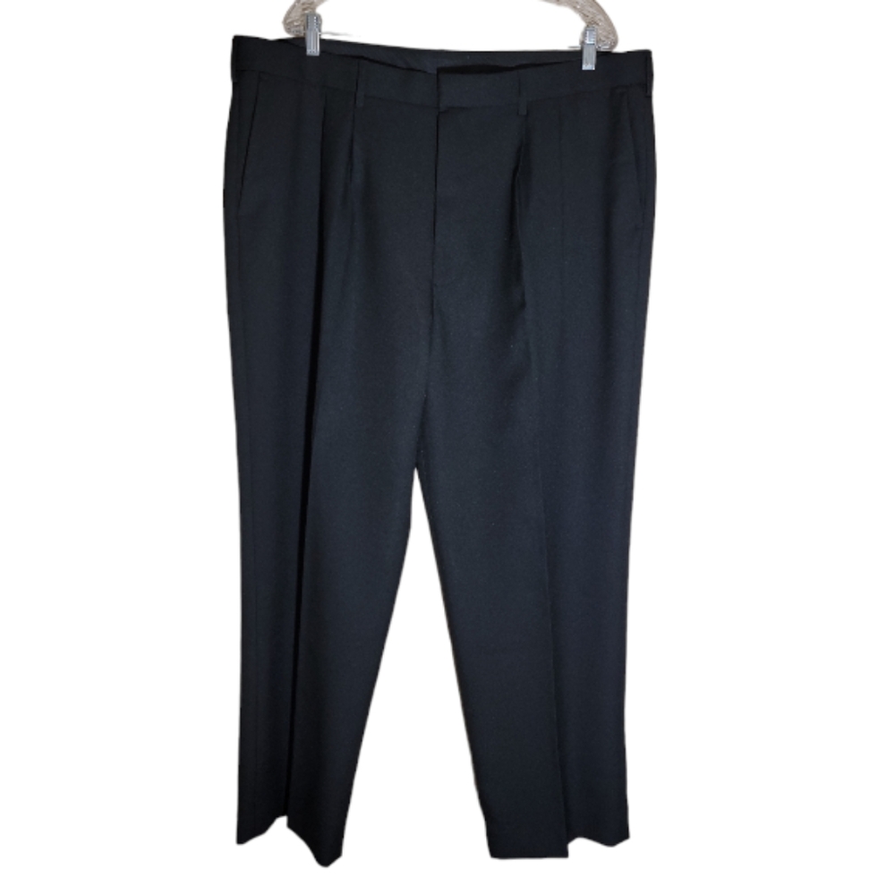 Legendary Gold men pleated front black dress pants size 42